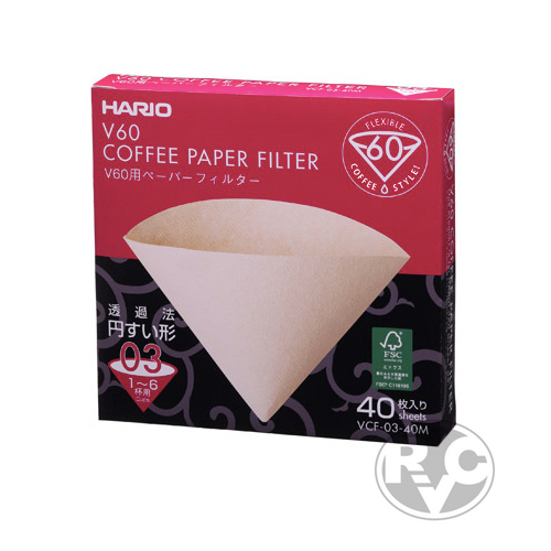 Hario VCF-03-40M. Бумажный фильтр. 40 шт.